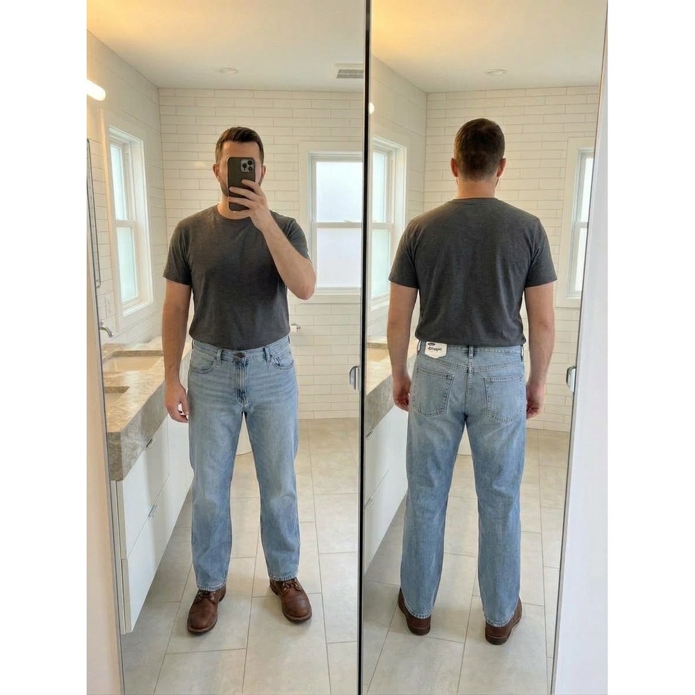 NWT Old Navy Mens Straight Leg Denim Jeans Light Wash 38x30